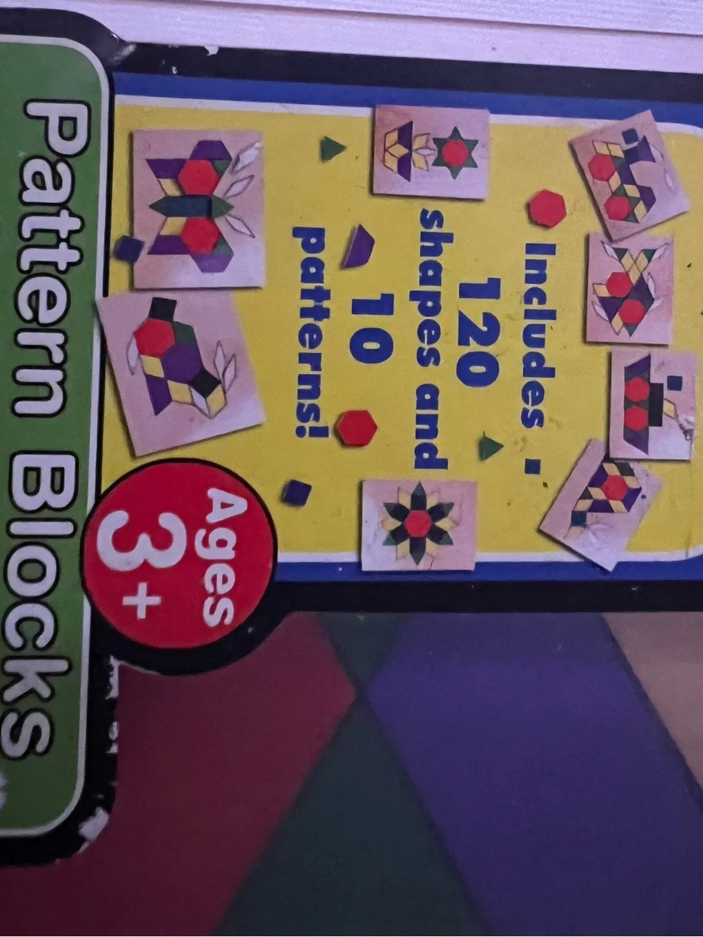 Melissa and Doug Used Wooden Pattern Blocks Puzzle Set - Multicolor